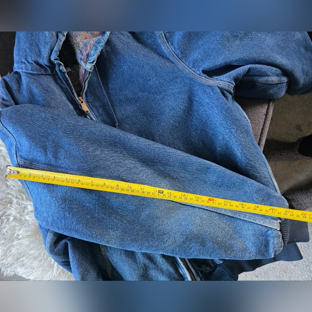 Blue Hooded Denim Carhartt Jacket - Picture 8 of 11